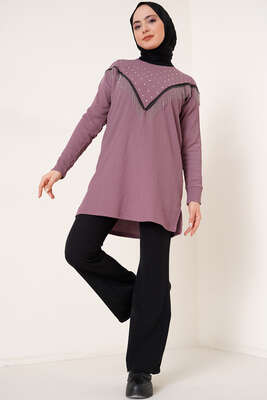Püskül Zincir Süslemeli Magenta - Tunik