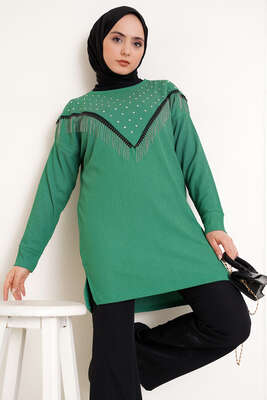 Püskül Zincir Süslemeli Yeşil 