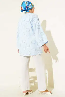 Püsküllü İp Bağcıklı Kimono Bebe Mavi - Dış Giyim&Mont