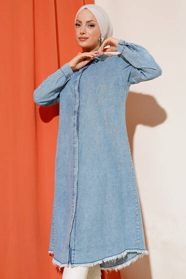 Püsküllü Kot Tunik Kot Mavisi - 500-700 TL Ürünler