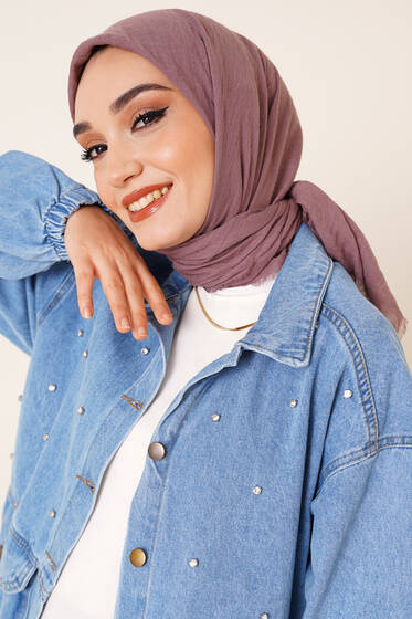 Püsküllü Model Lavanta Ayrobin Eşarp - Black&White