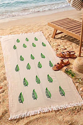 Püsküllü Müslin Plaj Peştemal Asorti 2 