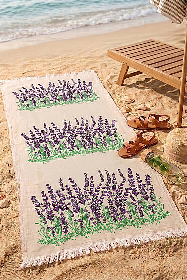 Püsküllü Müslin Plaj Peştemal Asorti 5 - Plaj Havlusu