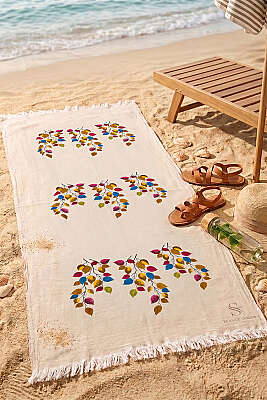 Püsküllü Müslin Plaj Peştemal Asorti 6 