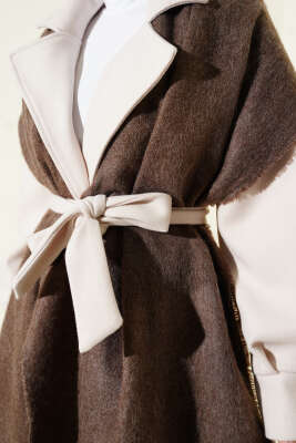 Püsküllü Yumoş Omuz Şalı Kahve - Omuz Şalı