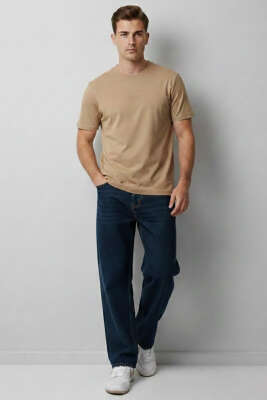 Quıet Dreams Baskılı T-shirt Camel - Erkek T-shirt