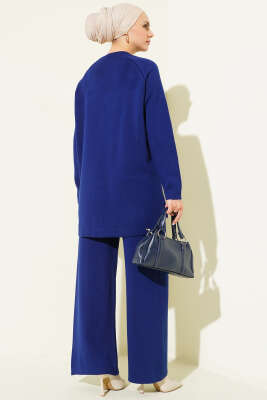 Dikiş Detaylı Basic Triko İkili Takım Lacivert - İkili Takım