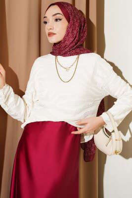 Zebra Desen Triko Kazak Ekru - RAFİMİX