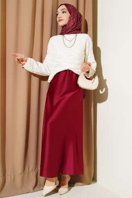 Zebra Desen Triko Kazak Ekru - Triko Kazak