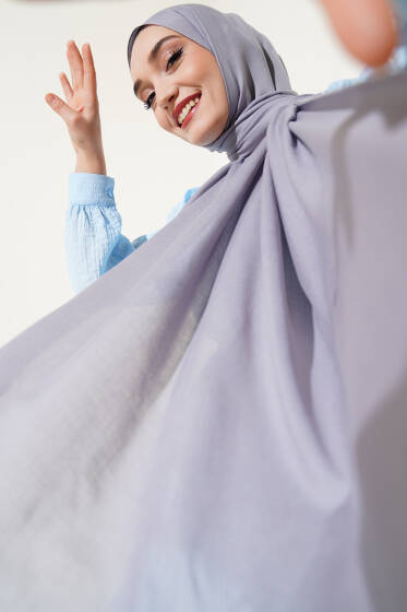 Rami Naturel Şal Gri -29 - Başörtüsü