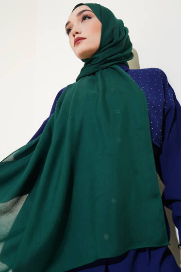  Rami Naturel Şal Zümrüt -135 - Başörtüsü