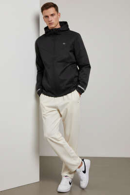 Reflektör Baskılı Erkek Eşofman Üst Siyah - Erkek Ceket