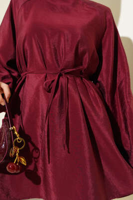 Reglan Balon Kol İp Kuşaklı Tunik Bordo - 500-700 TL Ürünler