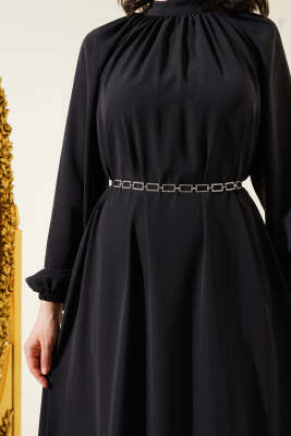Reglan Kol Zincir Kuşaklı Elbise Antrasit - 500-700 TL Ürünler