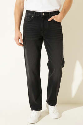 Regular Fit Boru Paça Erkek Kot Pantolon Füme - GİESTO