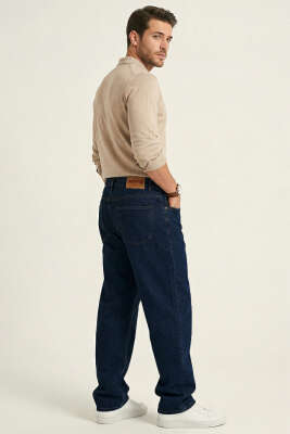 Regular Fit Cepli Erkek Kot Pantolon Lacivert - Erkek Pantolon