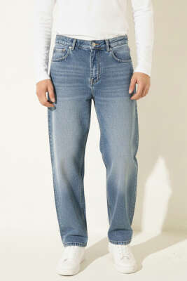 Regular Fit Düğmeli Erkek Kot Pantolon Mavi - GİESTO