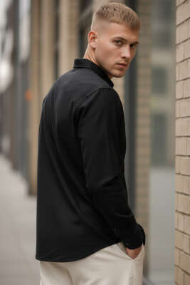 Regular Fit Erkek Gömlek Siyah - Erkek Gömlek