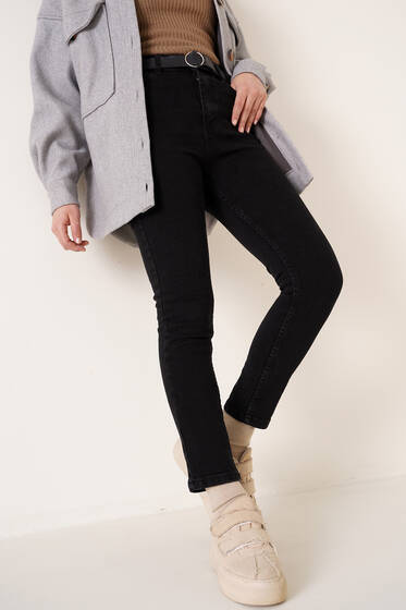 Regular Fit Likralı Pantolon Füme - Pantolon