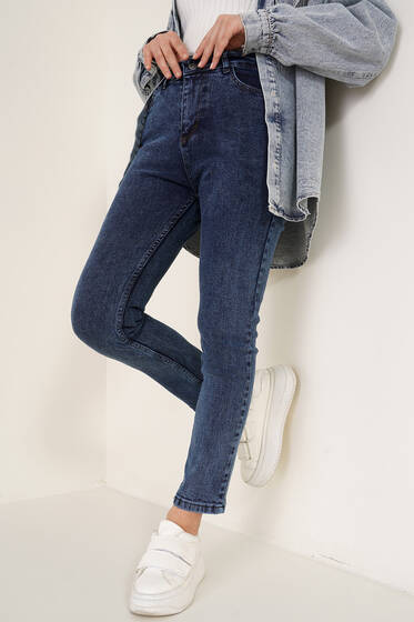 Regular Fit Likralı Pantolon Kar Koyu - Pantolon