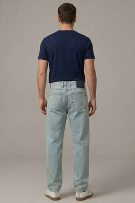 Relax Fit Cepli Erkek Kot Pantolon Kar Orta - Erkek Pantolon