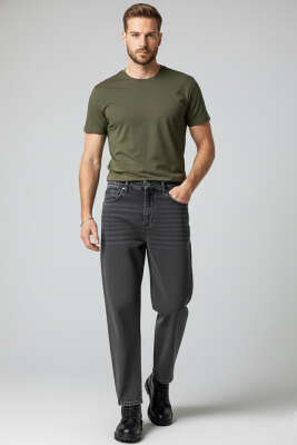 Relax Fit Erkek Kot Pantolon Siyah - Erkek Pantolon