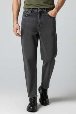 Relax Fit Erkek Kot Pantolon Siyah - DEEP BROWN