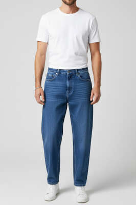 Relax Fit Erkek Pantolon Mavi - Erkek Pantolon