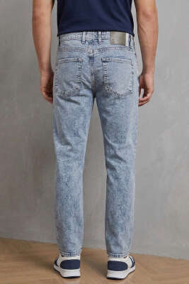 Relax Fit Kot Pantolon Mavi Kar - Erkek Jean