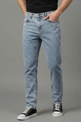 Relax Fit Kot Pantolon Orta Mavi - DEEP BROWN