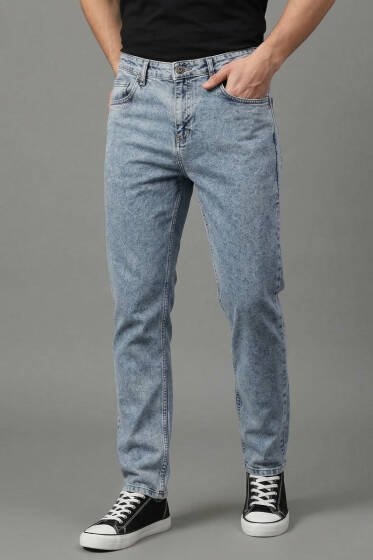 Relax Fit Kot Pantolon Orta Mavi - Erkek Jean