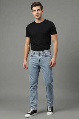 Relax Fit Kot Pantolon Orta Mavi - Erkek Jean