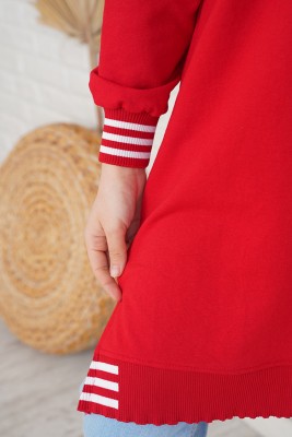 Relax Nakışlı Kırmızı Tunik - Tunik