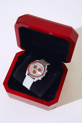 Renkli Çerçeveli Kadın Kol Saati Siyah Gri - Yılın Fırsatı