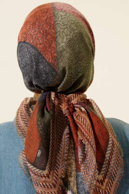 Renkli Flamu Cotton Eşarp Asorti 4 - Başörtüsü