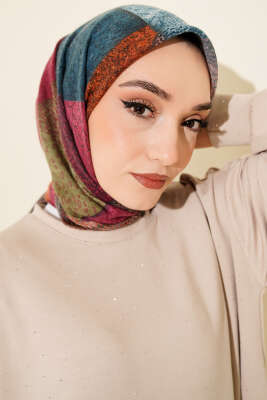 Renkli Flamu Cotton Eşarp Asorti 8 - Başörtüsü