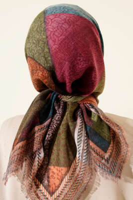 Renkli Flamu Cotton Eşarp Asorti 8 - Başörtüsü