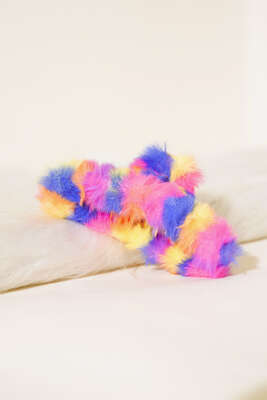 Renkli Peluş Mandal Toka Pembe - Toka