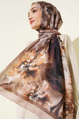 Retro Daisy Şal Kum Bej - Başörtüsü