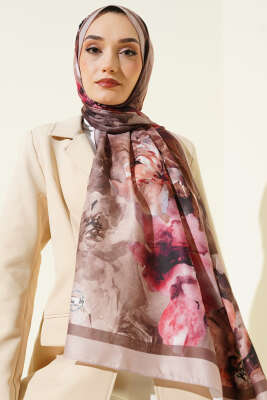 Retro Daisy Şal Latte - Başörtüsü