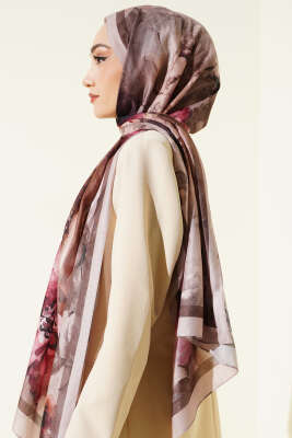 Retro Daisy Şal Latte - Başörtüsü