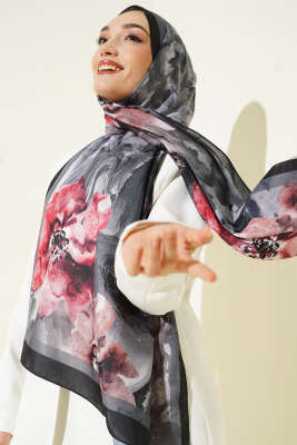 Retro Daisy Şal Siyah - MODA KAPRİS