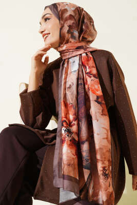 Retro Daisy Şal Vizon - Başörtüsü