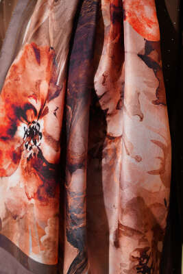 Retro Daisy Şal Vizon - Başörtüsü