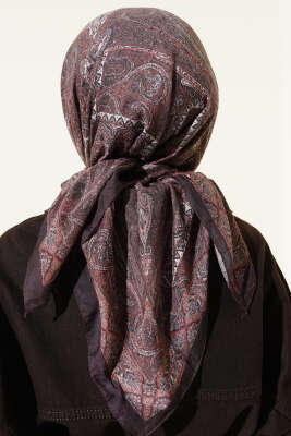 Retro Desen Bambu Kraş Eşarp Acı Kahve - Günün Seçilenleri