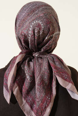 Retro Desen Bambu Kraş Eşarp Latte - Günün Seçilenleri