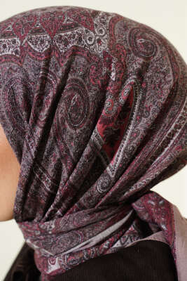 Retro Desen Bambu Kraş Eşarp Latte - Günün Seçilenleri