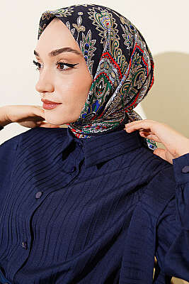 Retro Desen Elegance Eşarp Parlement - Başörtüsü