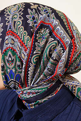 Retro Desen Elegance Eşarp Parlement - Başörtüsü