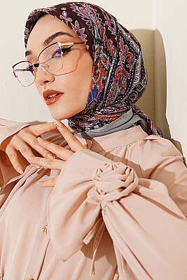 Retro Desen Elegance Eşarp Su Yeşili - Başörtüsü